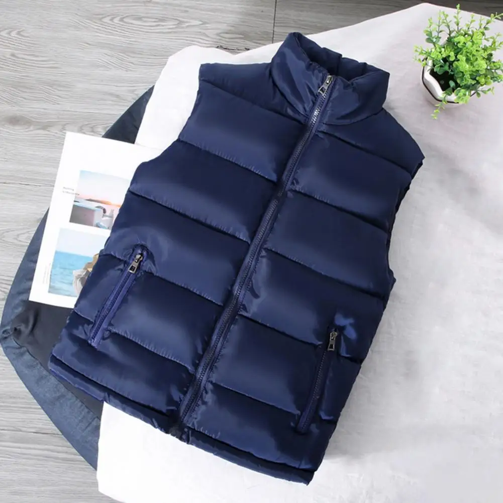 

Waistcoat Solid Color Men Vest Windproof Slim Fit Sleeveless Jacket