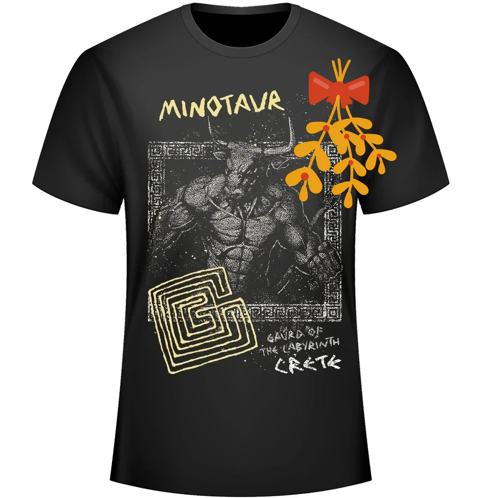 Greek Myths Minotaur Guard of The Labyrinth T-Shirt 100% Cotton O-Neck Summer Short Sleeve Casual Mens T-shirt Size S-3XL