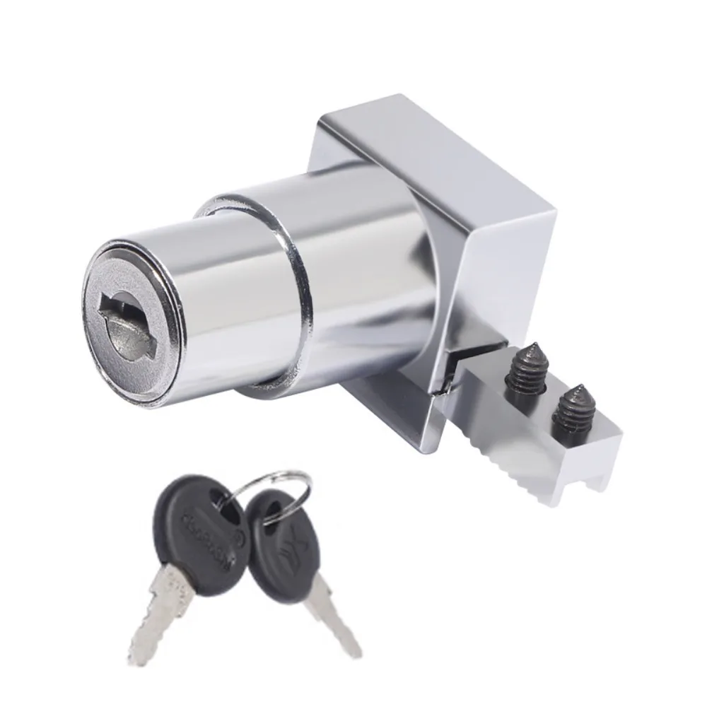 New Zinc Alloy Glass Door Lock Furniture Security Display Case Lock No punching Hardware Slide Door Lock Glass Cabinet