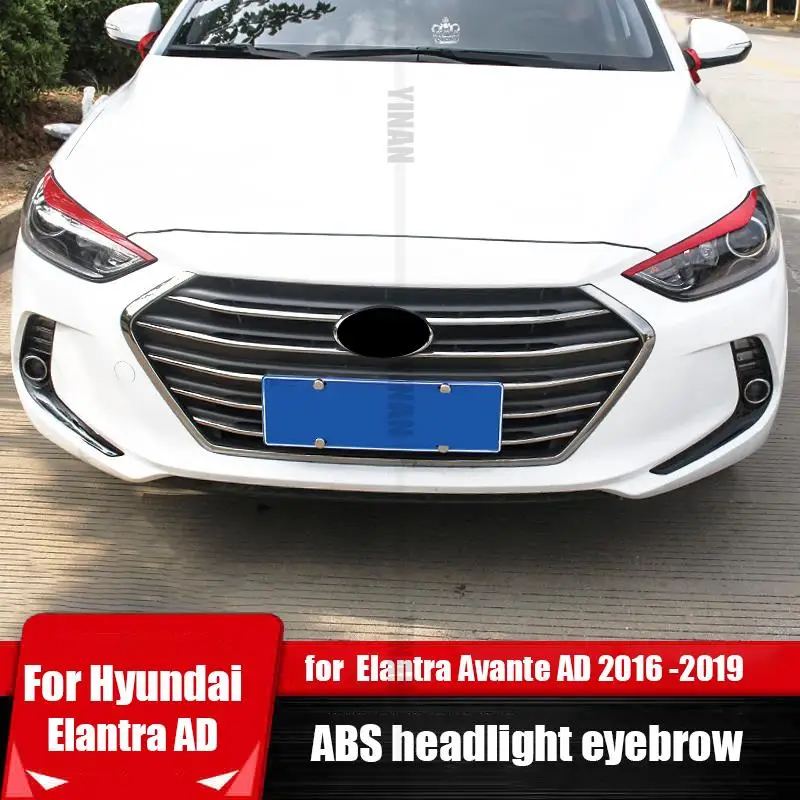 for Hyundai Elantra Avante AD 2016 2017 2018 Headlights ABS Decorative Sticker Lamp Eyebrow Car Exterior Decoration