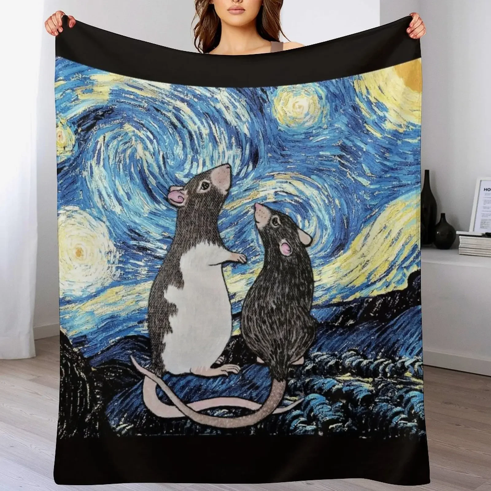 Version 1 From the Heavens... Came a Rat... Throw Blanket Luxurious Soft Blanket Holiday Gift for Family