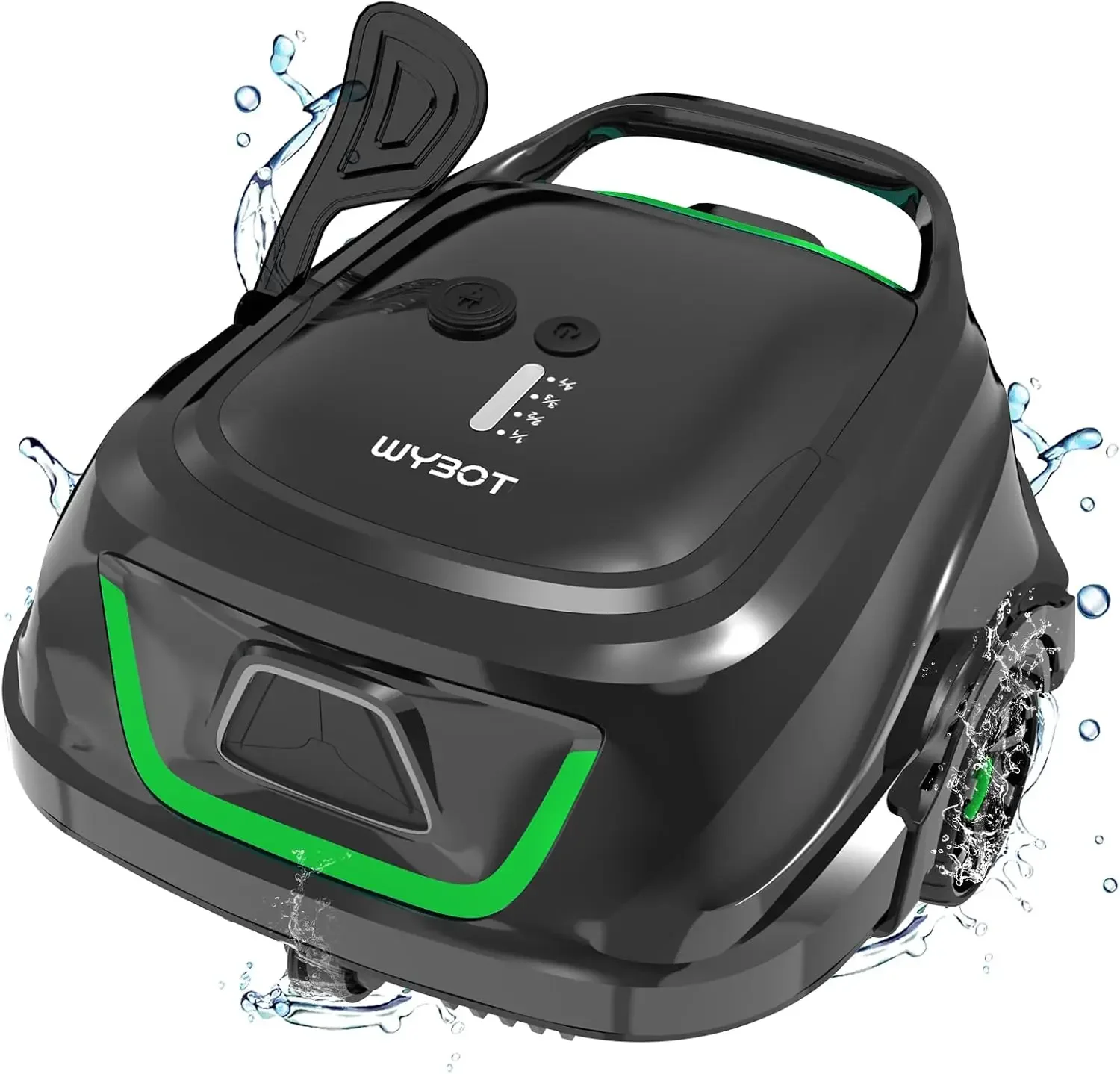 Cordless Robotic Pool Vacuum with Long Running Time, Double Filters, Fast Charging, Ideal for Flat Bottomed Pools