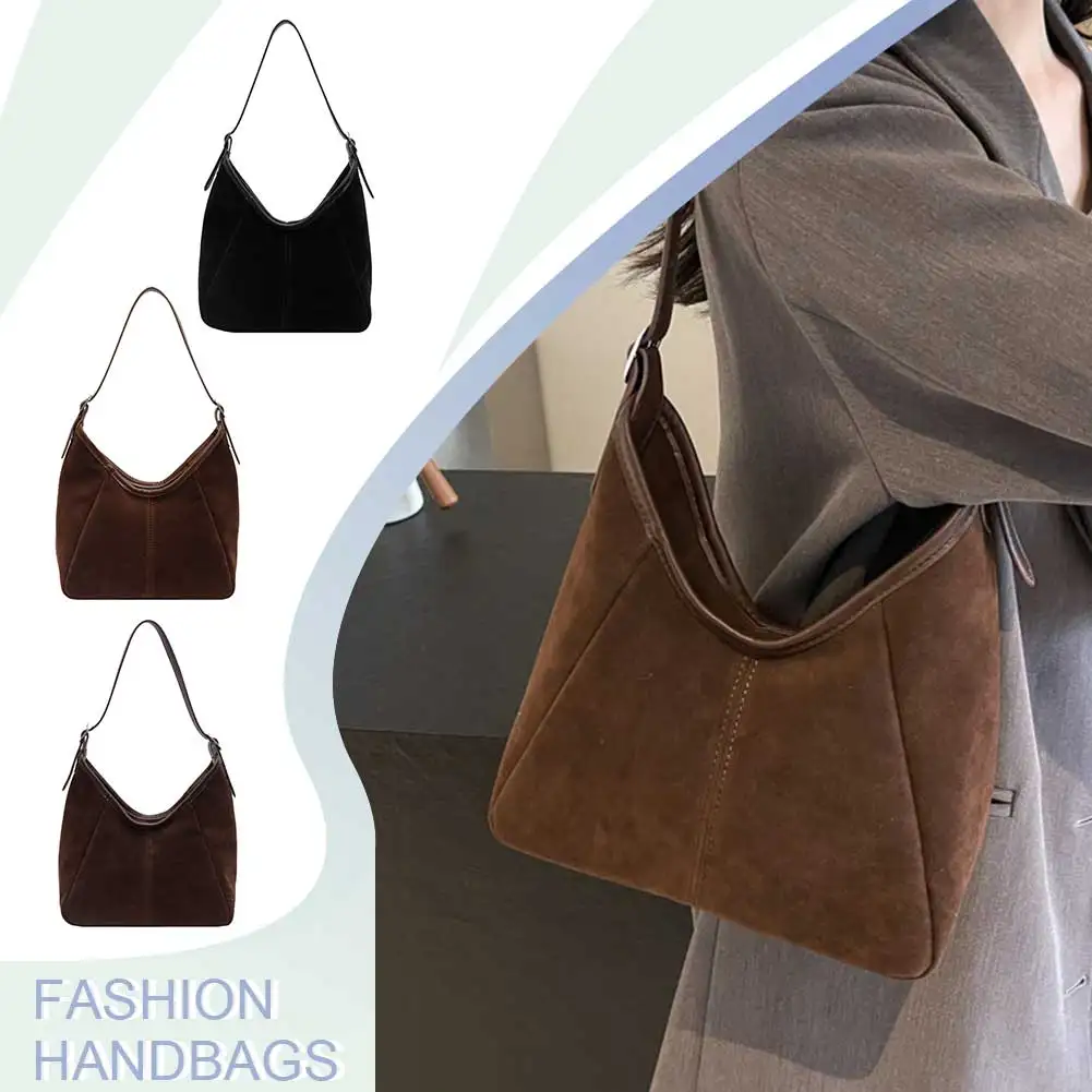 

Women PU Trendy Underarm Bag Large Capacity Fashion Shoulder Bag Solid Color Top Handle Bag Zip Closure Simple Tote Purse