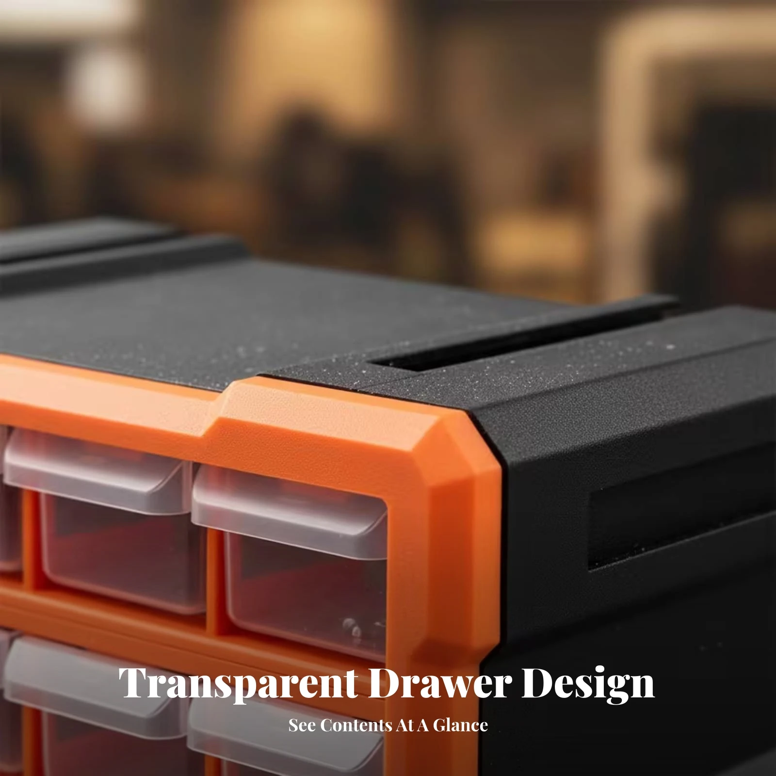 Orange Frame Compact Small Parts Bin Organizer Drawer Storage Cabinet Small Parts Cabinet