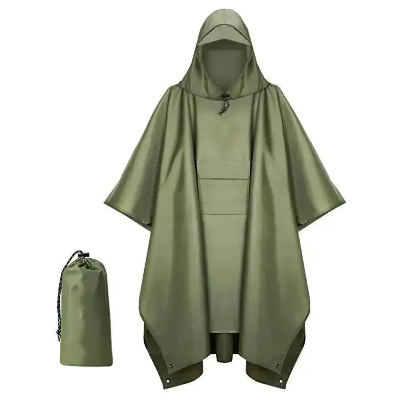 

Summer Lightweight Waterproof Rain Poncho, Packable Hooded Raincoat for Adults Outdoor Camping Hiking Travel Emergency Cover