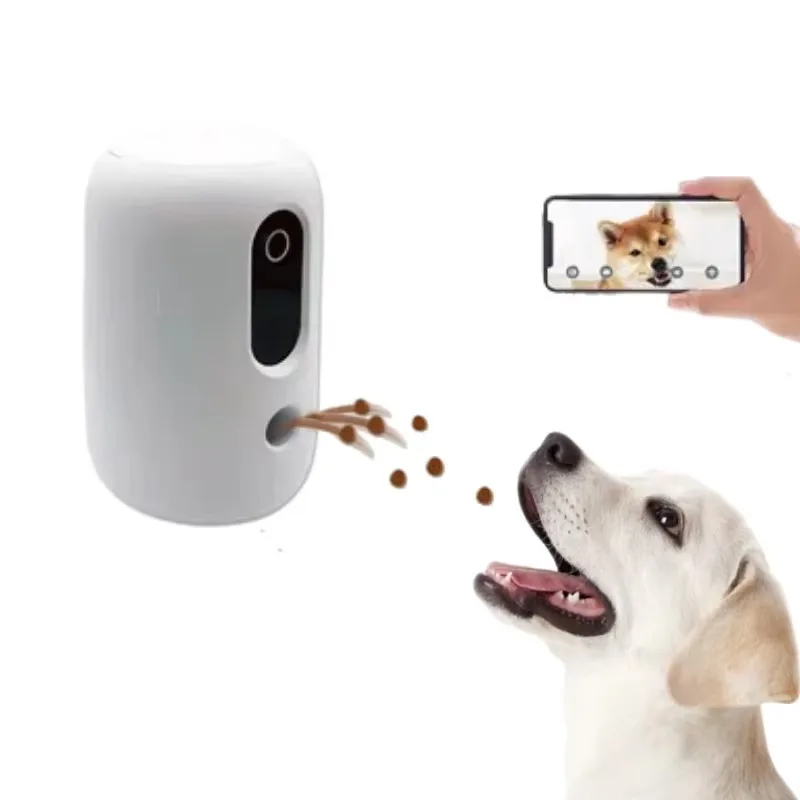 Custom Logo HD Camera Automatic Pet Feeder with WiFi App Remote Control Dog Treat Dispenser Throwing Food Feature