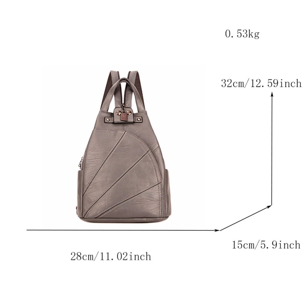 Multifunctional New Women\'s Backpack Fashion Ladies Anti-theft Backpack Solid Color High Quality PU Leather Ladies Shoulder Bag