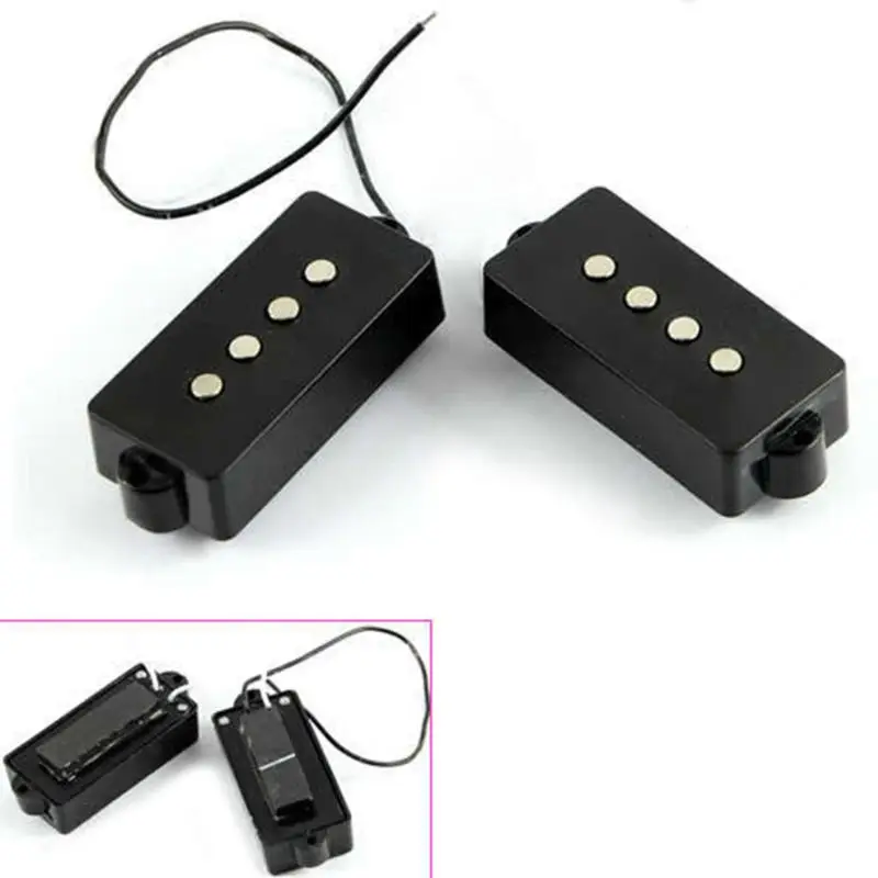 

Black 4 String Noiseless Pickup Set For Precision . Bridge Pickup Set new