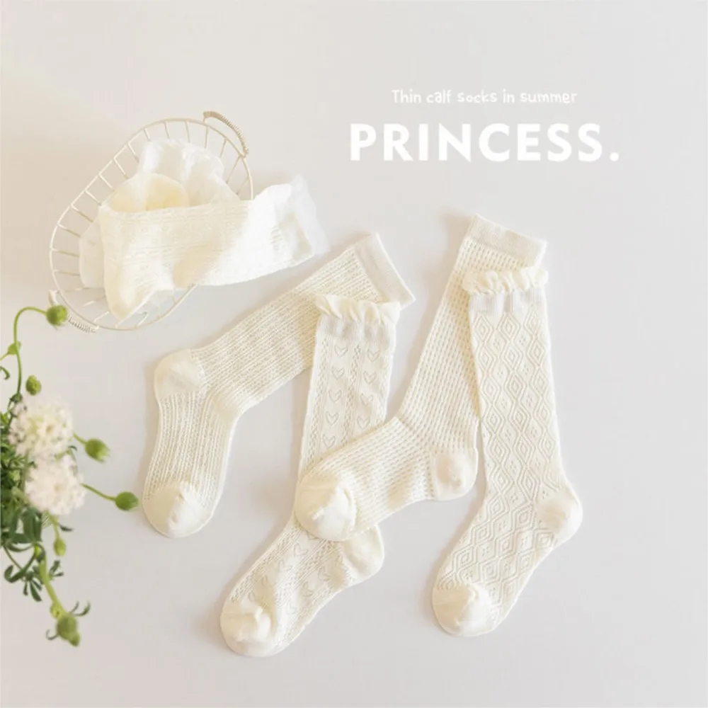 

Girls' stockings Korean summer thin cotton children's white lace Princess socks silk mesh female baby stockings