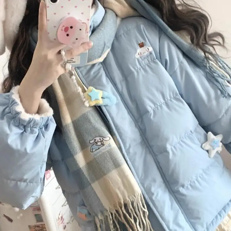 Winter Korea Design Parka's met capuchon Tops Losse pluche fluwelen gevoerde katoenen jassen Casual Casaco Elegante dames Chaqueta Abrigo