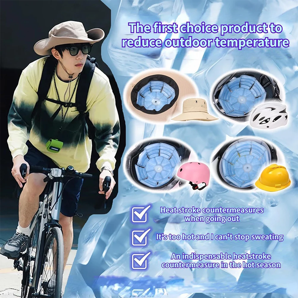 Riding Helmets Ice Pack Reusable Outdoor Sports Head Cooling Pad Summer Heat and Keep Cool Cold Pack For Adults Teen Kids