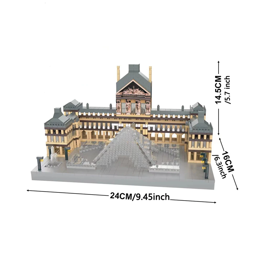 Nieuwe Louvre Micro Mini Blok Bouwstenen voor Volwassenen Architectuur Speelgoed Sets Bouw Kinderen Speelgoed Montage Bakstenen