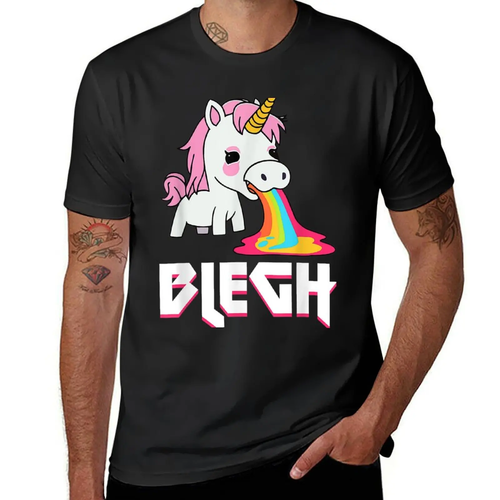 

Blegh Heavy Metal Metalcore Deathcore Unicorn T-Shirt tees aesthetic clothes heavyweights plus size tops men t shirt
