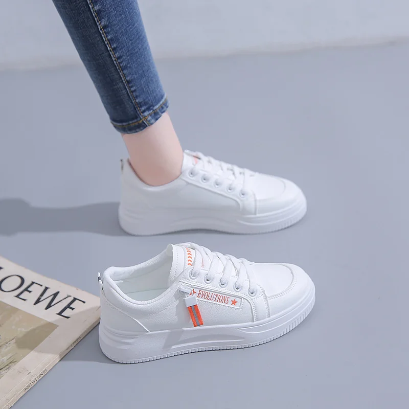 2023 Korean Casual Breathable Board Women 39 Sneakers Leather Running Shoes Flats Female Fashion Tenis White Zapatos De Mujer