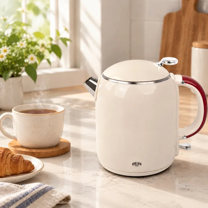 1.0L Electric Tea Kettle with Inner 304 Stainless Steel Pot, Fast Boiling and Anti-Scald Protection for Coffee or Home Use