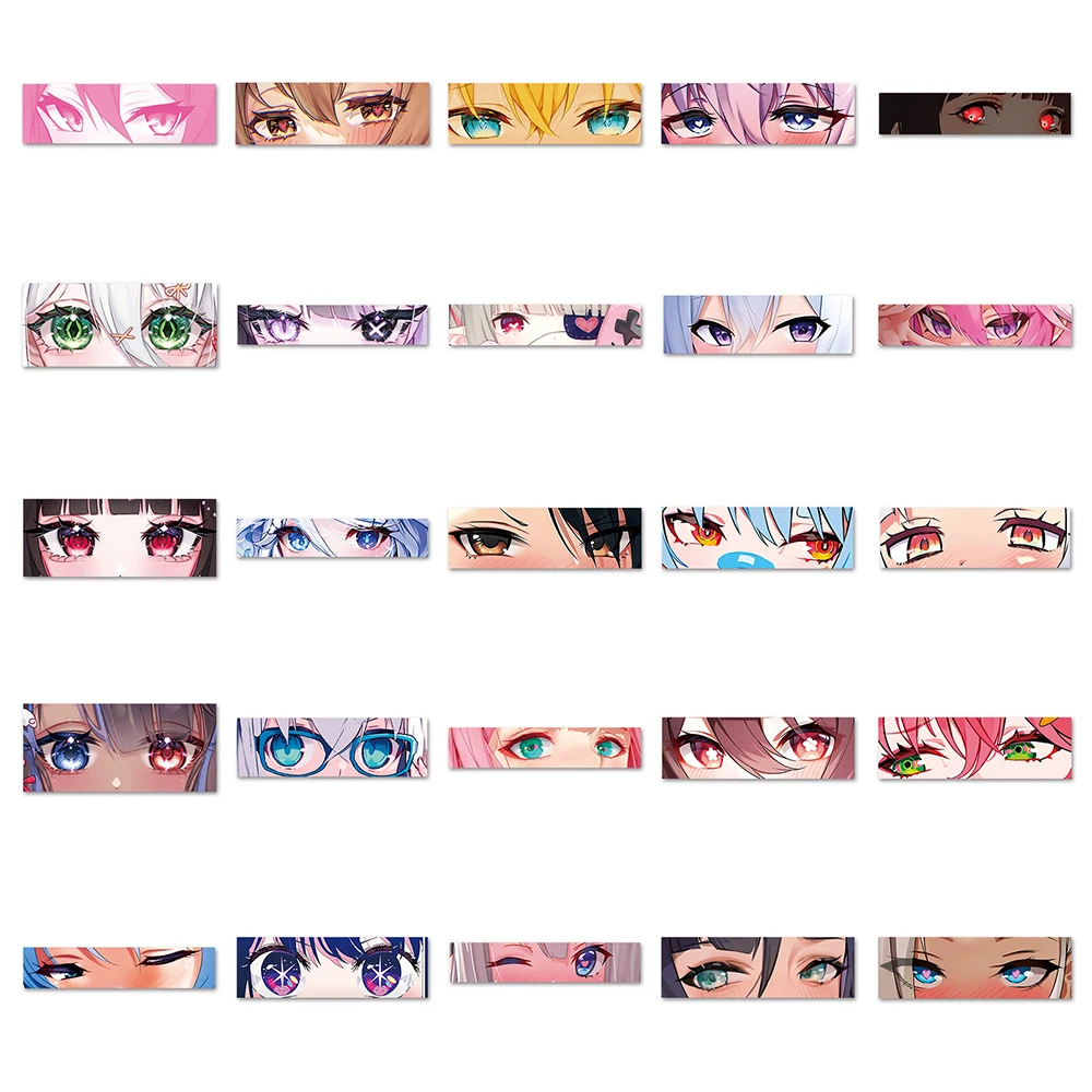 10/30/50PCS Cool Anime Girl Eyes Cartoon Stickers Decals DIY Phone Luggage Fridge Bike Waterproof Sticker Toy Gift Wholesale