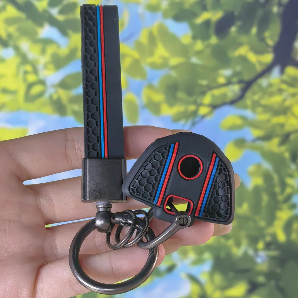 Durable Non-slip Silicone Motorcycle Key Shell With Keychain For BMW S1000R S1000RR S1000XR Remote Key Cover Accessories