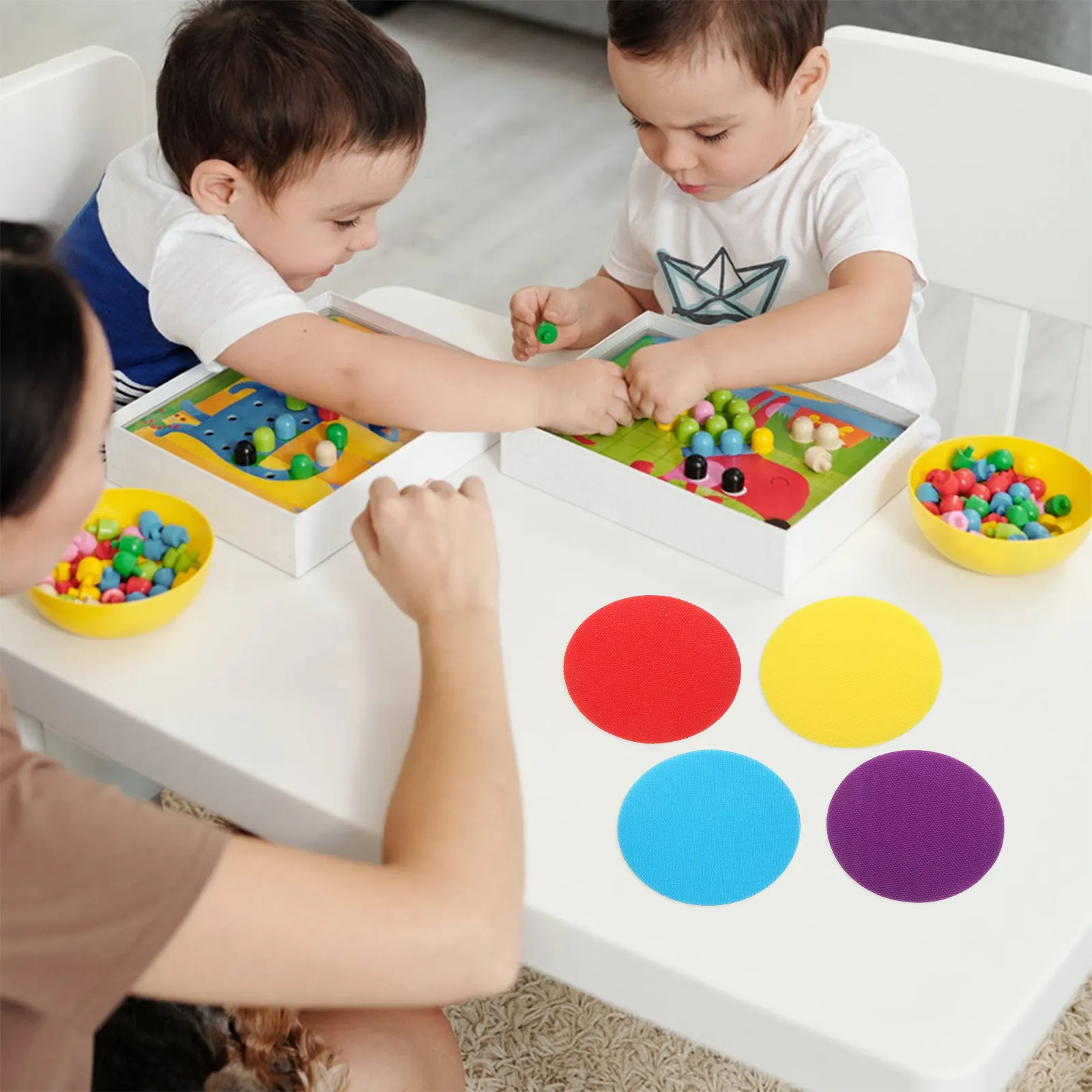 

30Pcs Colorful Round Nylon Carpet Markers Circular Sticker for Kids Classroom Game Training Teaching Family Use