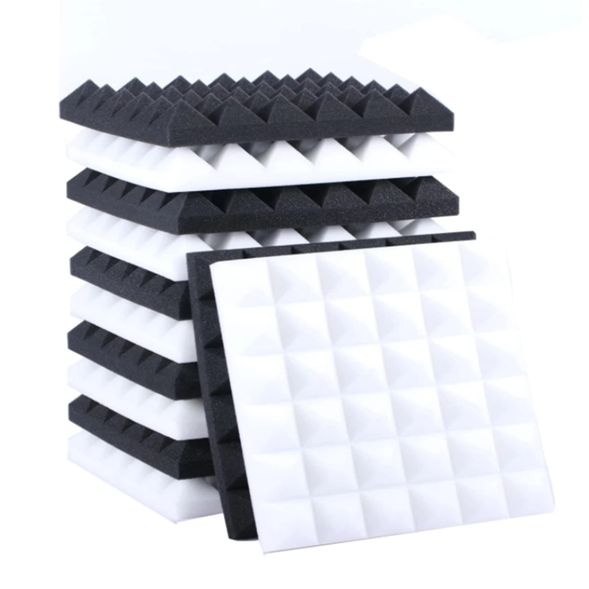 24 Pack Sound Proof Foam Panels,Acoustic Foam Panels High Density Sound Absorption Pyramid Studio Treatment Wall Panels