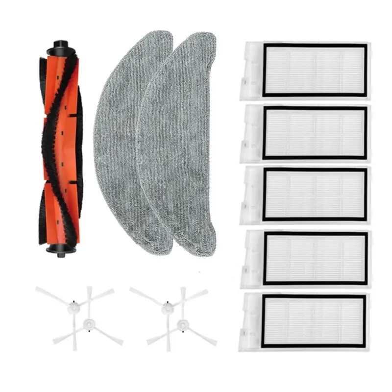 

B51CNEW! Robot Vacuum Cleaner Main Brush Side Brush Filter Mop Cloth Spare Parts Accessories Kit For Roidmi Eve Plus