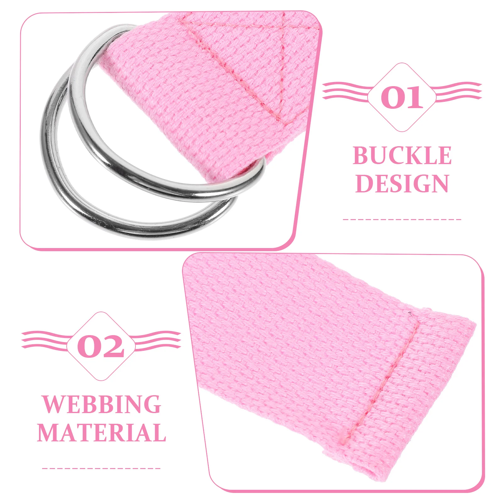 

5Pcs Yoga Strap Multi Purpose Inelastic Exercise Band for Proper Form Assistance and Recovery Workouts