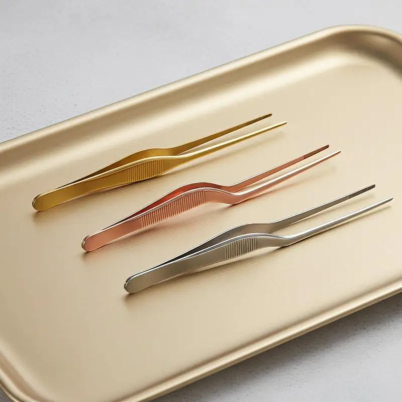 Titanium Molecular Cooking Special Elbow Tweezers, Cold Dish Shaping Tweezers, Kitchen And Restaurant Pastry Decoration Tools
