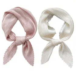 Pleated Crinkle Scarf Satin Hair Scarf Women's Large Hijab Wrinkle Shawl Scarves Square Skinny Neckerchief Decorative Headscarf