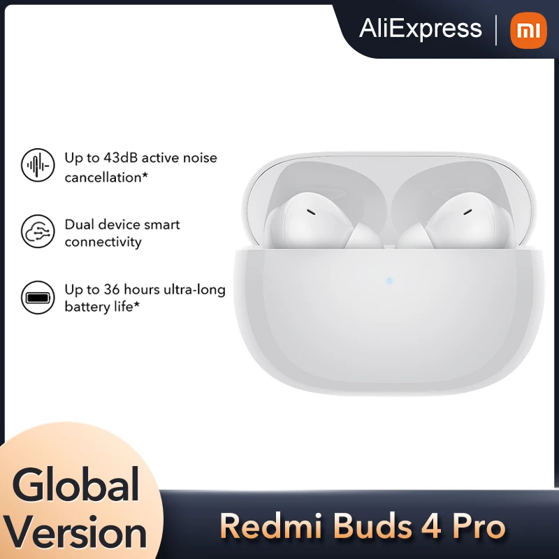 

Global version Redmi Buds 4 Pro Earphone TWS Active Noise Cancelling Bluetooth Earbuds Wireless Gaming Headphone