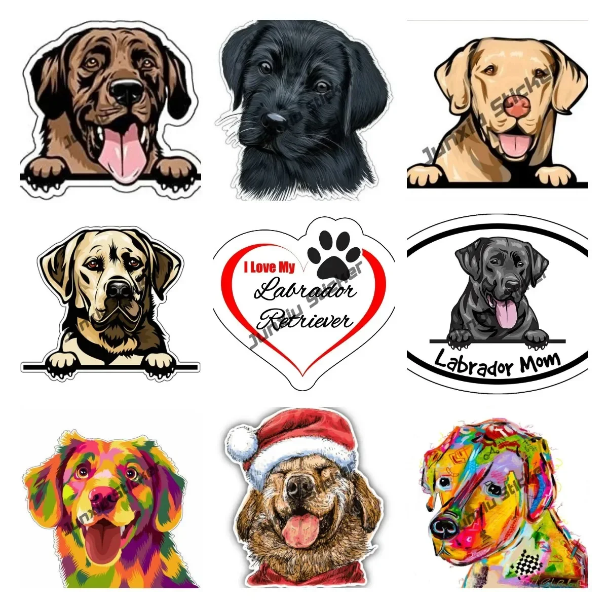 Creativity Smiling Black Labrador Retriever Sticker Lab Labrador Retriever Cute Decal  Waterproof Scratch-Proof Decoration