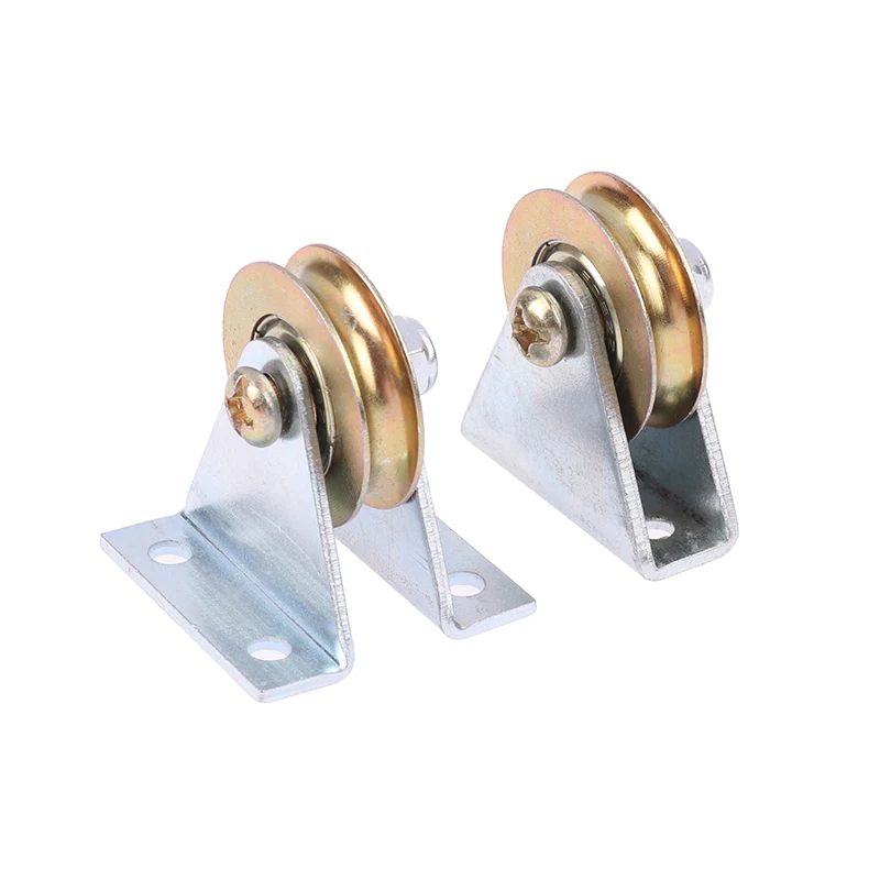 

1Set Bracket Pulley 6mm Wire Rope Pulley Fixed Roller Over-line Hanging Wheel Guide Wheel U Wheel 6.4*32*8