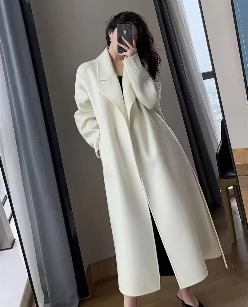 

Шерстяные пальто, женское шерстяное пальто, красное зимнее бархатное пальто с зубчатым воротником, элегантное офисное женское пальто в британском стиле для взрослых