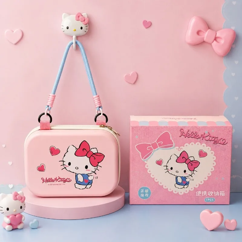 Cute Sanrio Portable Mini Makeup Box Cartoon Travel Multi functional Storage Backpack High Beauty Girl Festival Gift