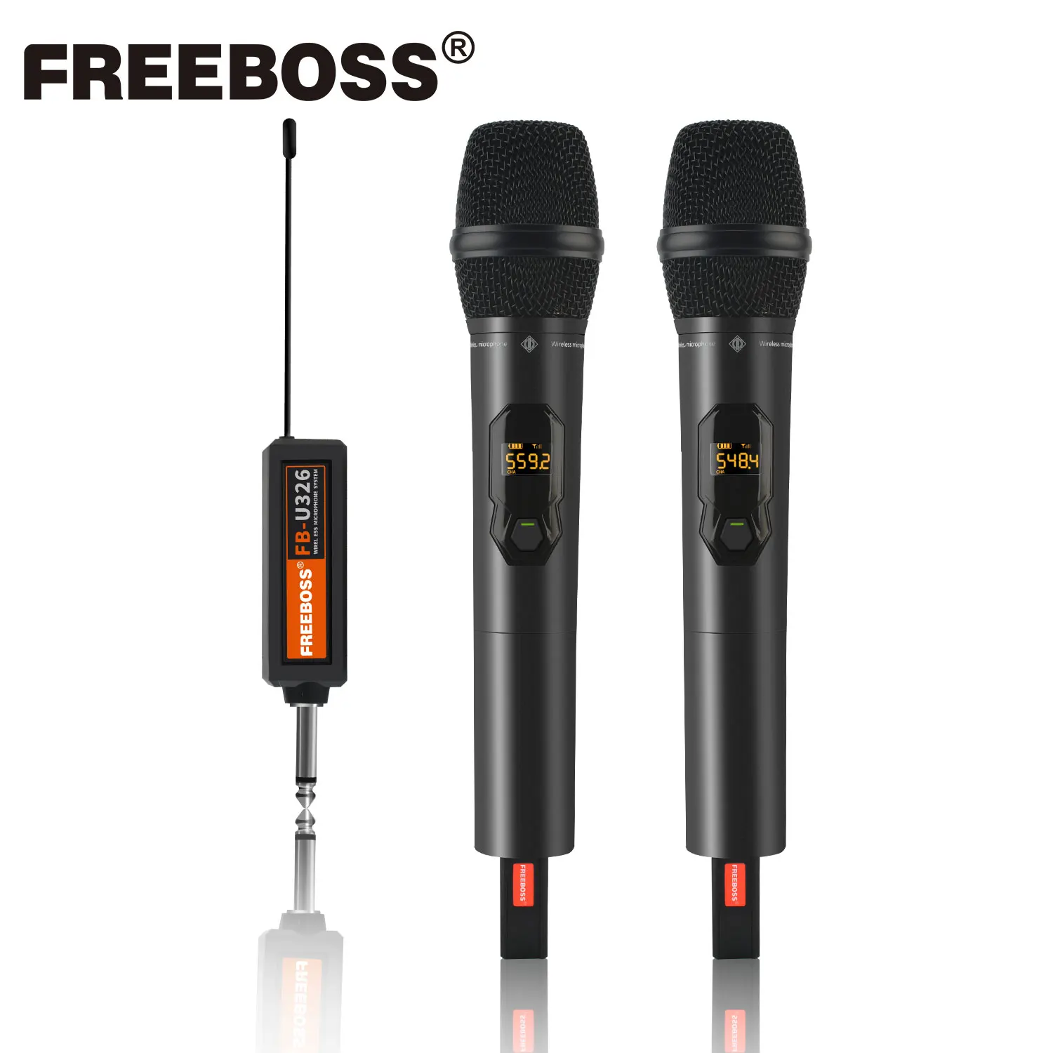 

FREEBOSS 2 Handheld Wireless Microphone UHF Multi Frequency 30m Working Transmitter Professional Rechargeable Mic Church FB-U326