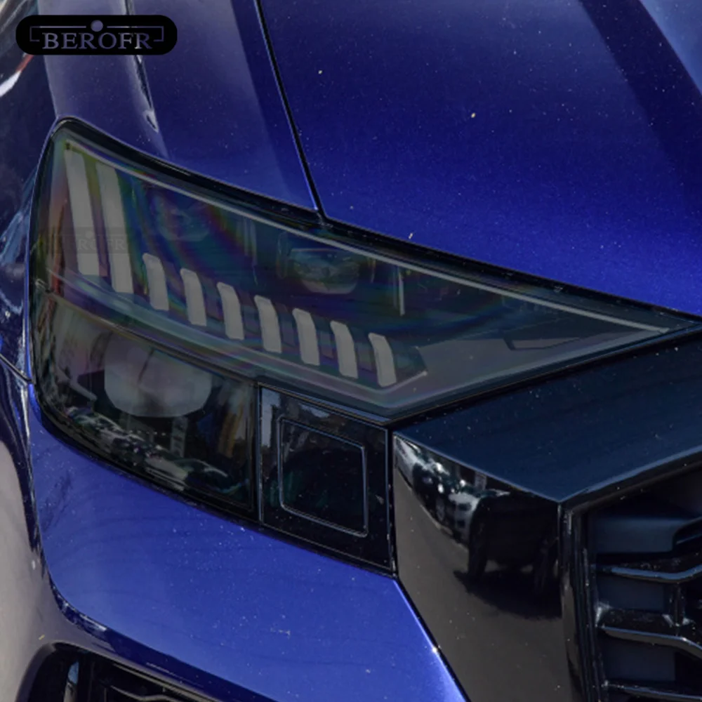 

Car Headlight Tint Black Protective Film For Audi Q8 S8 RSQ8 2019 2020 Vinyl Taillight Transparent TPU Sticker Accessories