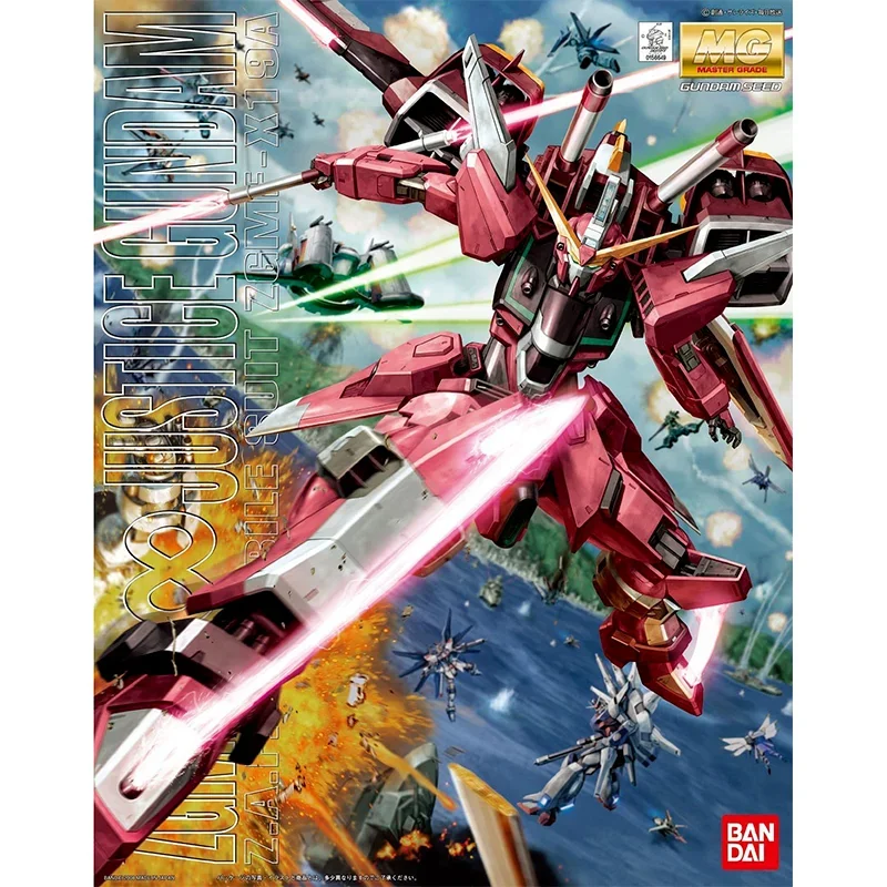 Bandai Original Gundam Model Kit Anime Figure MG 1/100 Infinite Justice Gundam ZGMF-X19A Action Figures Toys Gifts for Kids