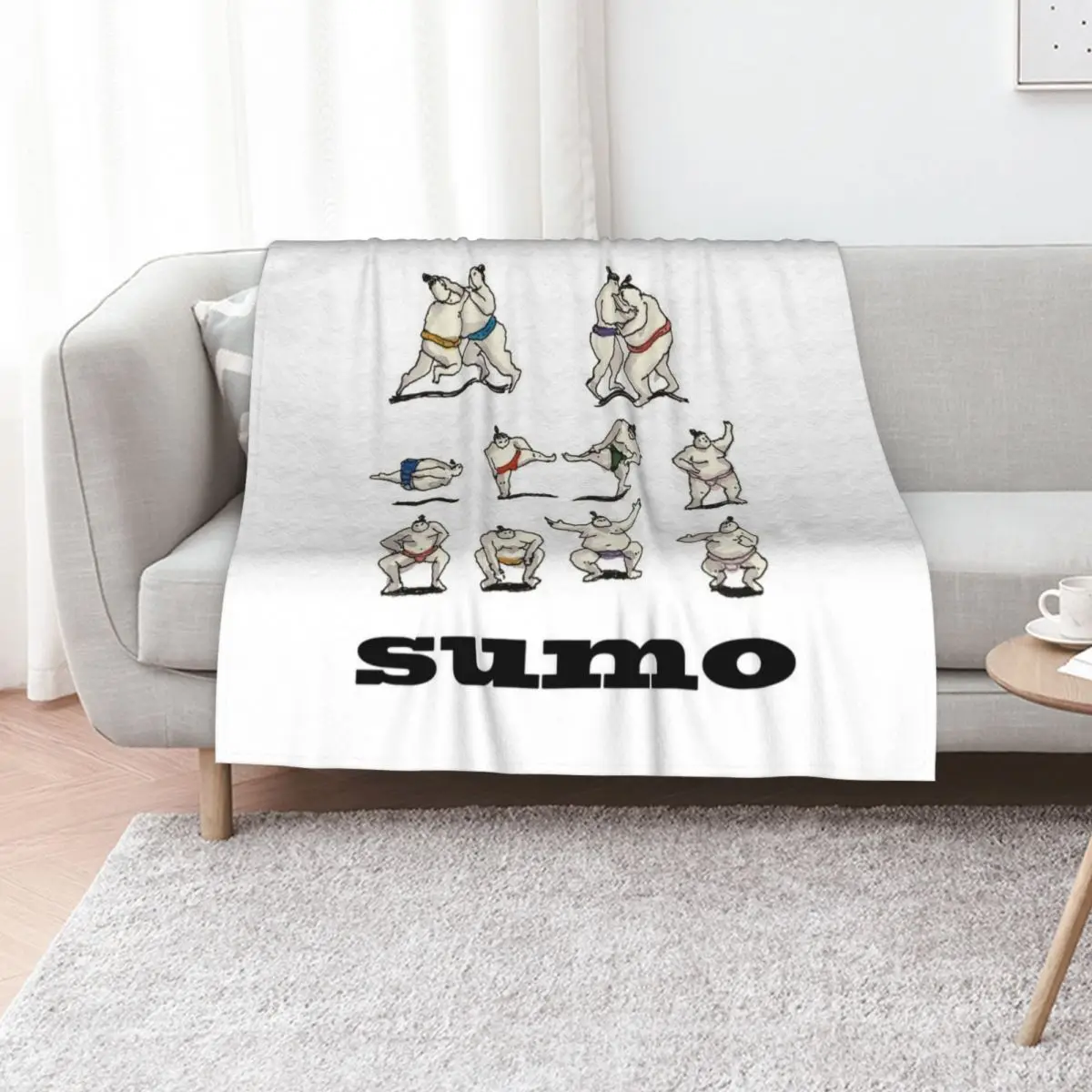 Sumo Wrestlers Throw Blanket Decorative Sofa Hairys Hair Decorative Sofas For Decorative Sofa cosplay anime Blankets