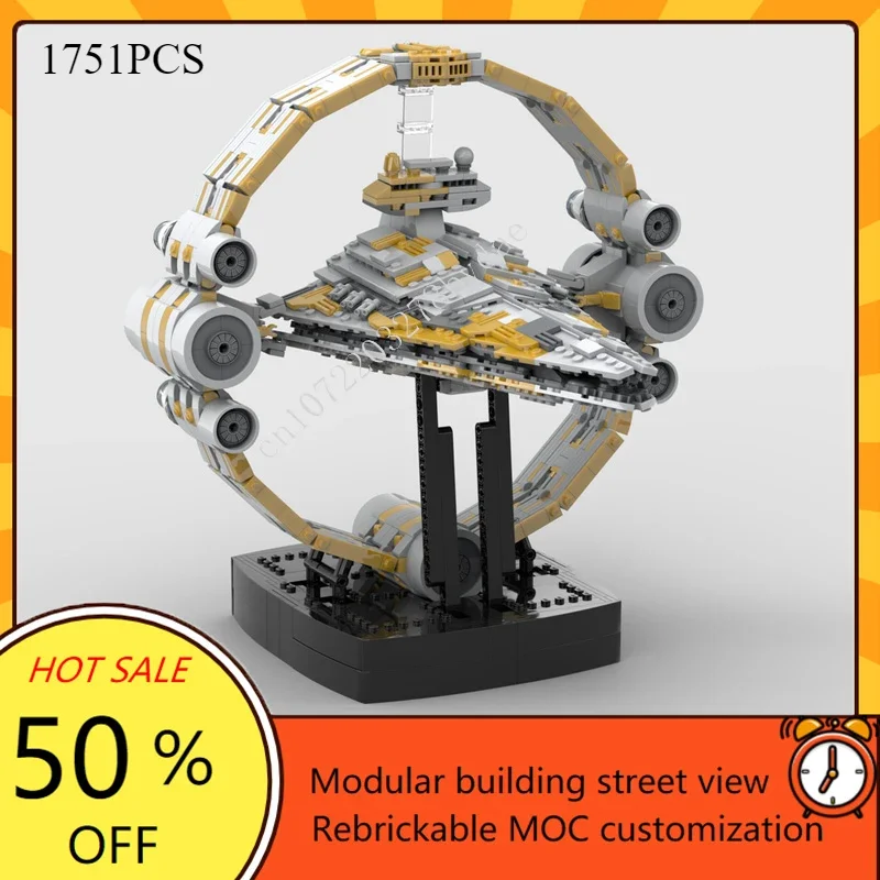 Destroyer Midi-Scale CollectionSpace War Military MOC SpaceShip Battle Model Custom Puzzles Architecture DIY Assembly Model Gift