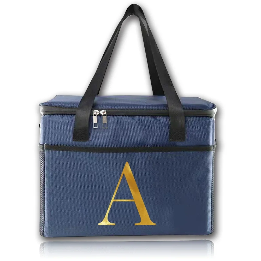 Lunch Bags Food Tote Thermal Insulated Bag Simplicity Storage Handbag for Unisex Letter Printing Picnic Organizer Boxes