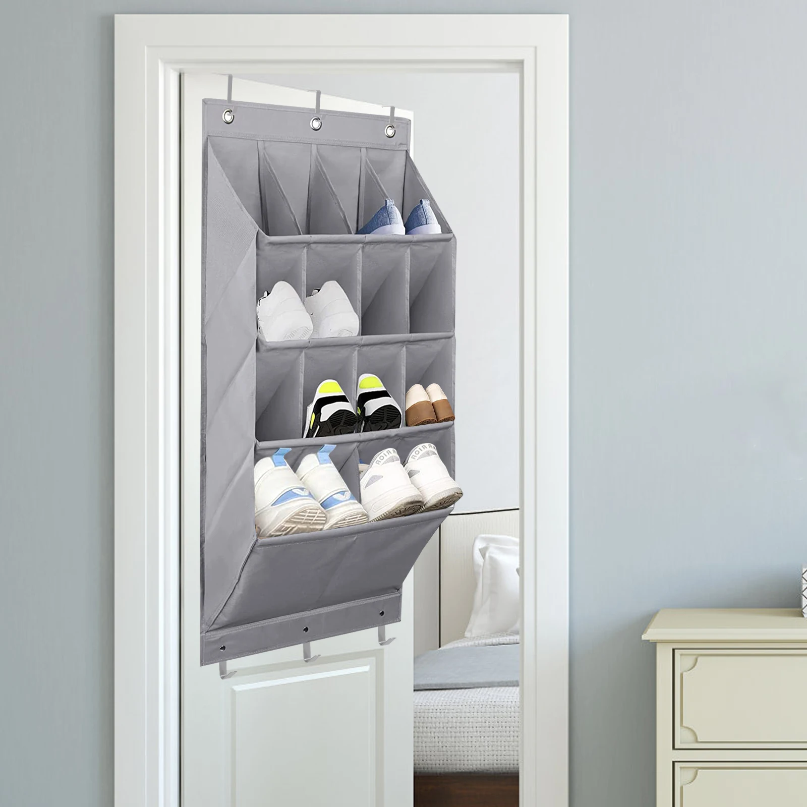 

Over the Door Hanging Shoes Organizer Deep Pocket Door Shoe Rack For Closet And Dorm Narrow Storage Bag Oxford 600D Hanging shoe