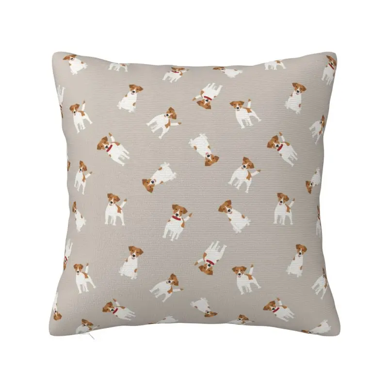 

Квадратная наволочка с забавной собакой Джек Рассел-терьером на заказ, домашний декор, наволочка, подушка для автомобиля, двусторонняя печать