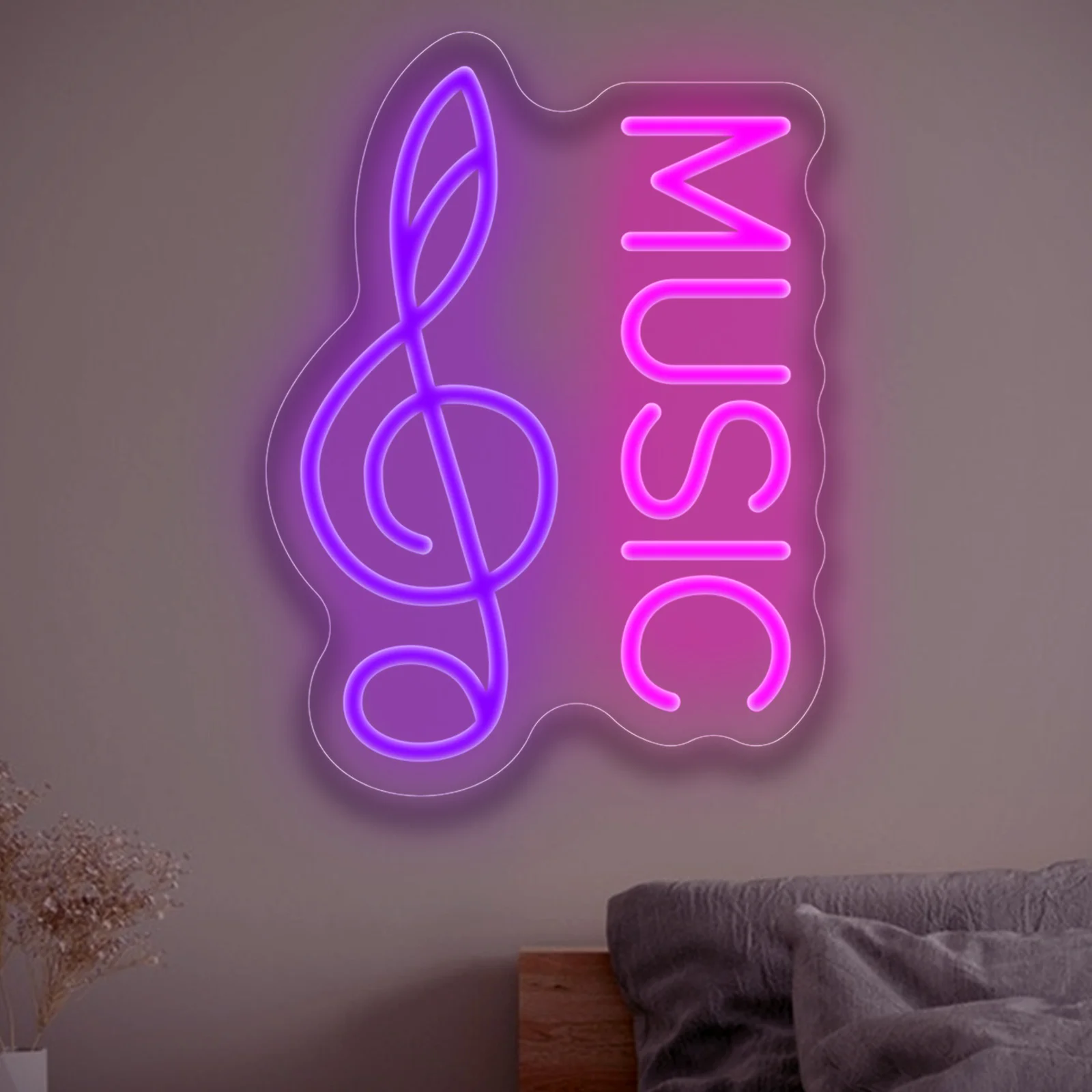 

Музыкальная нота Неоновая вывеска USB с регулируемой яркостью Светодиодная музыкальная нота Неоновый свет для спальни Студия Караоке Вечеринка Настенный художественный декор Подарок для музыкантов