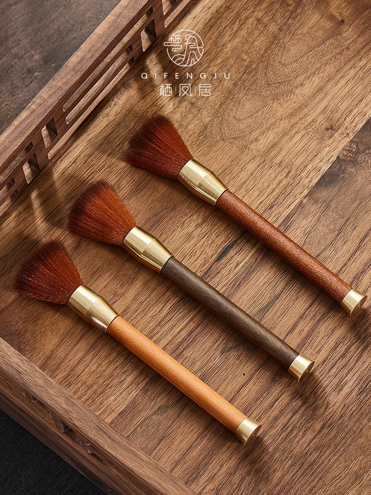 

Solid Wood Tea Pen Green Tea Ceremony Teaware Chinese Kung Fu Tea Long Handle Puer Tea Brush Does Not Lose Hair Cleaning Tools