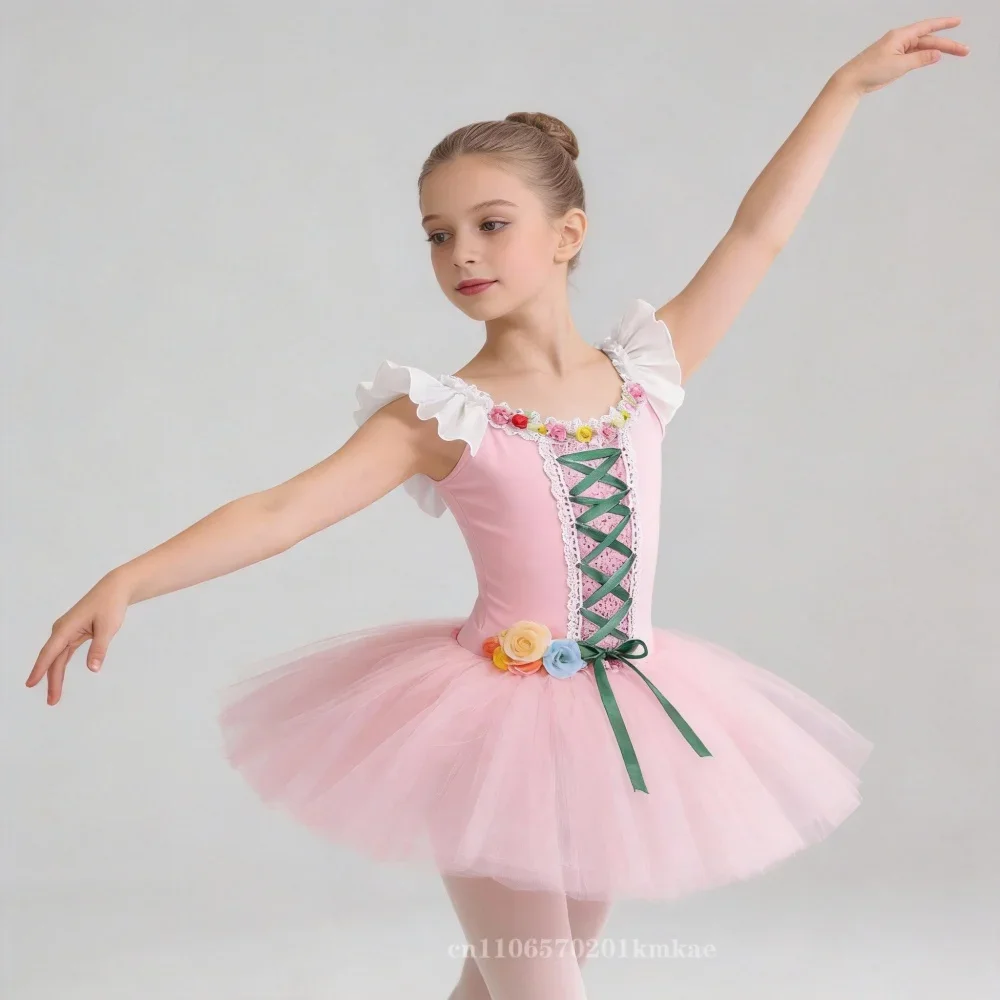 children's-ballet-skirt-short-performance-dress-swan-lake-professional-strap-ballet-yarn-skirt-girls'-little-swan-dance-skirt