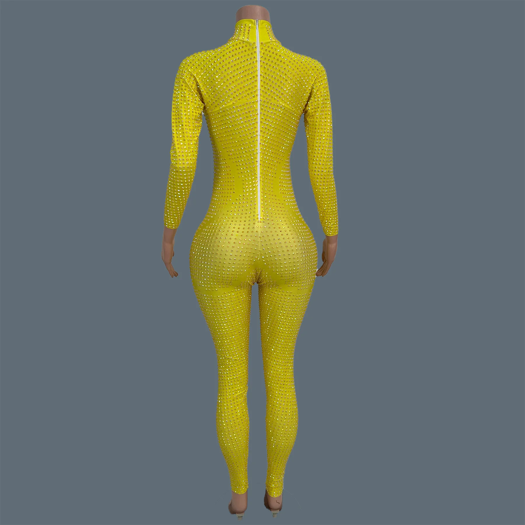 Luxury Sparkly Full Rhinestone Tight Fitting Pantyhose Sexy Women Party Nignt Club Fancy Outfit gig Stage Show Jumpsuit Jingdian
