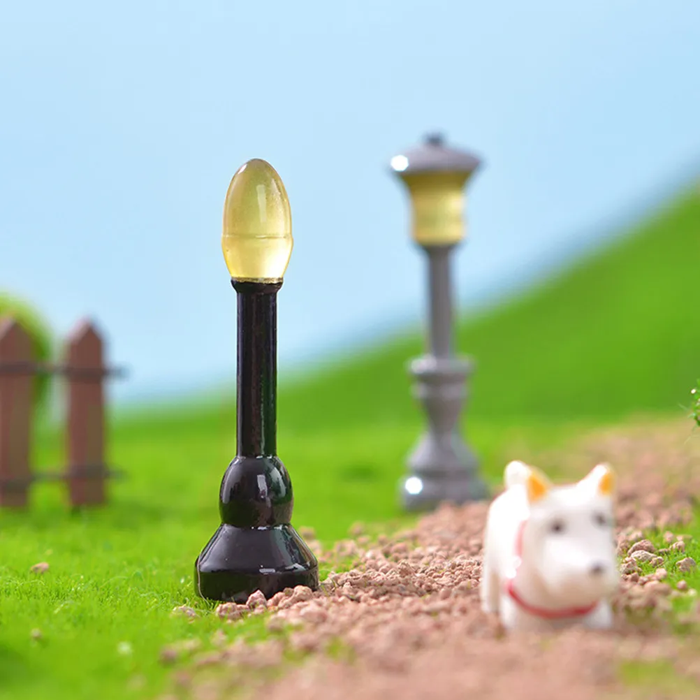 12 szt. Świecące Miniaturowe Lampy Uliczne do Mikro Krajobrazu, Dekoracji Domu, Biurka, DIY, Sceny, Akcesoria do Piaskownicy