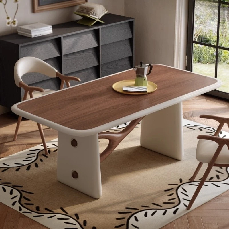 hh-Luxury Rectangular Dining Tables Solid Wood Rattan Woven Pliante Minimalist Modern Rooms Furniture Dining Room Furniture^