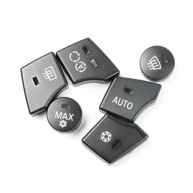 Car Front Dashboard AC Air Conditioner Key Button Sequin Trim Cover 6 Keys For BMW Z4 E85 E86 2004-2008