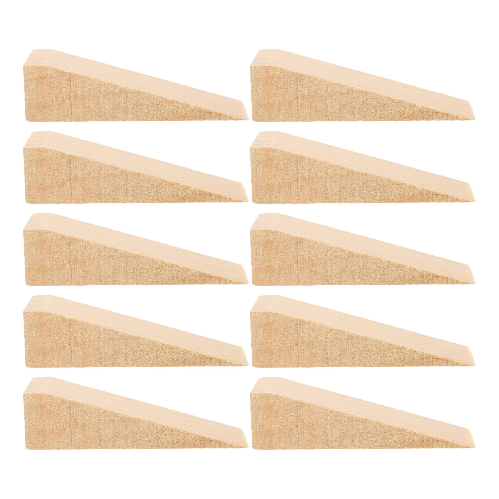

10Pcs Wooden Door Stopper Wedges Anti-Slip Stable Heavy Duty Floor Door Stops for Bedroom Home Safety 10x3x3cm
