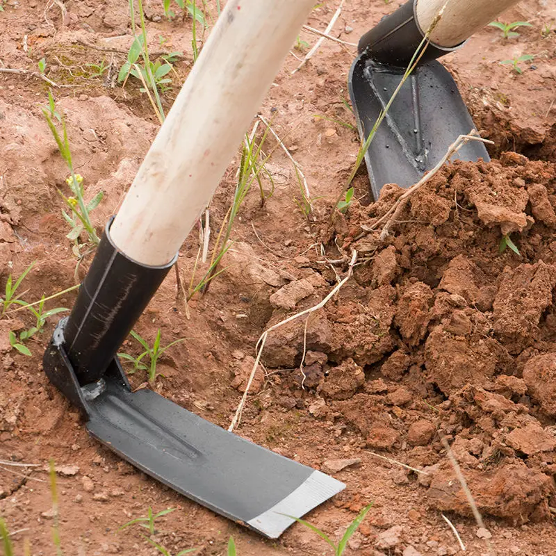 Azada pequeña para excavación de suelo, herramientas agrícolas para el hogar y exteriores, para jardinería y deshierbe