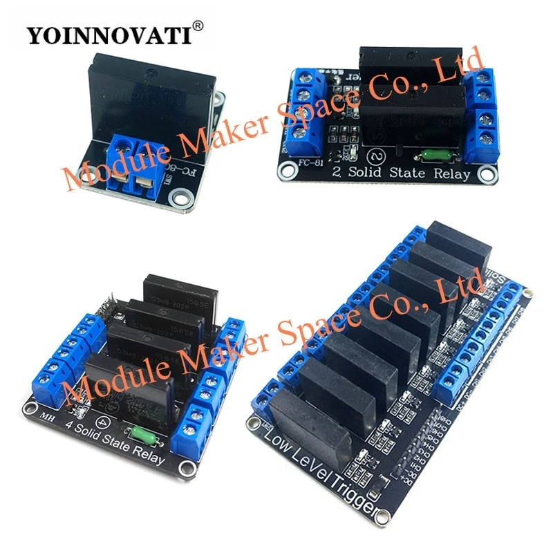 Low Level 5V 1 2 4 8 Channel SSR G3MB-202P Solid State Relay Module 240V 2A Output with Resistive Fuse Diy Kit For ARDUINO